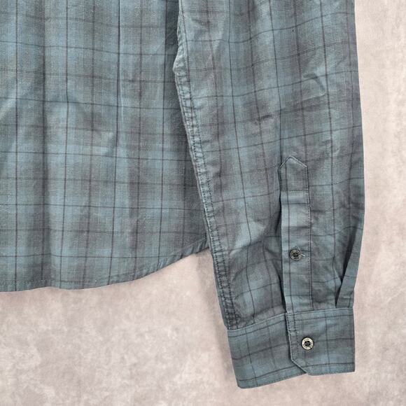 Calvin Klein One Jeans Blue Plaid Button Down Long Sleeve Work Casual Shirt XL - Picture 4 of 7